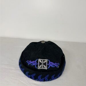 Vintage West Coast Choppers Iron Cross Flame Bullet Proof Hat OG WCC